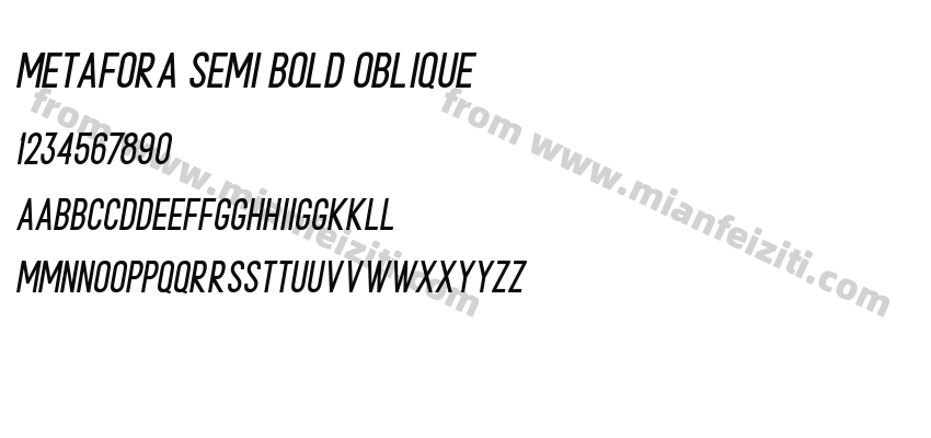 Metafora Semi Bold Oblique预览图2