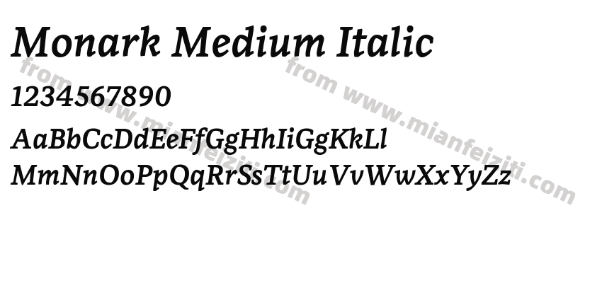 Monark Medium Italic预览图2