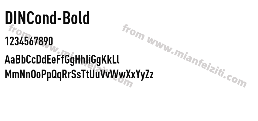DINCond-Bold字体预览