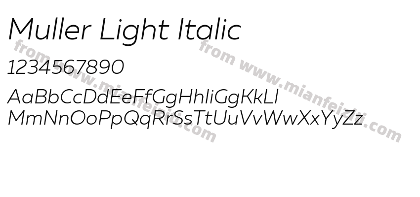 Muller Light Italic预览图2