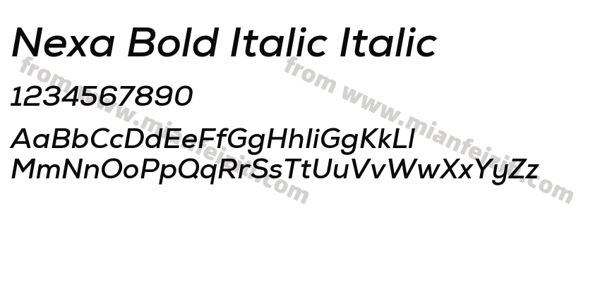 Nexa Bold Italic Italic预览图2
