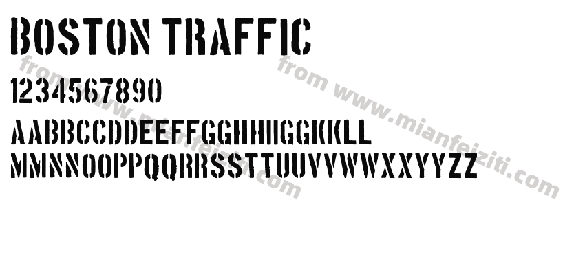 Boston Traffic字体预览