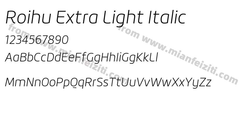 Roihu Extra Light Italic预览图2
