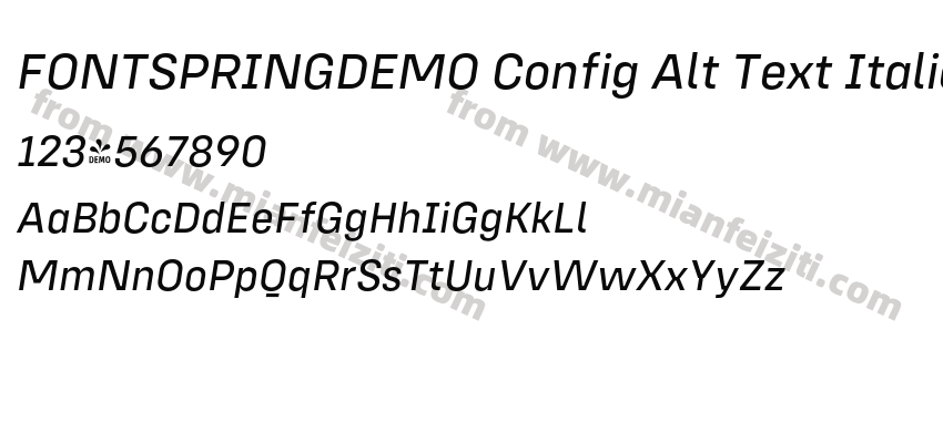 FONTSPRINGDEMO Config Alt Text Italic预览图2