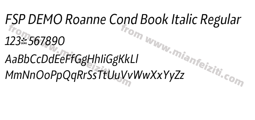 FSP DEMO Roanne Cond Book Italic Regular预览图2