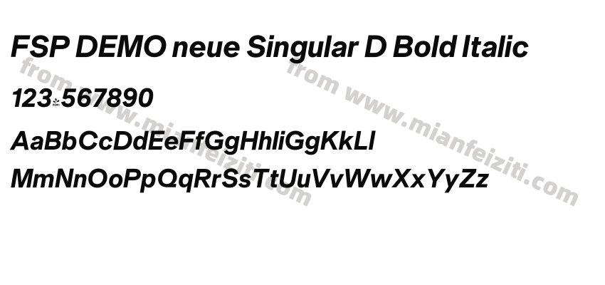 FSP DEMO neue Singular D Bold Italic预览图2