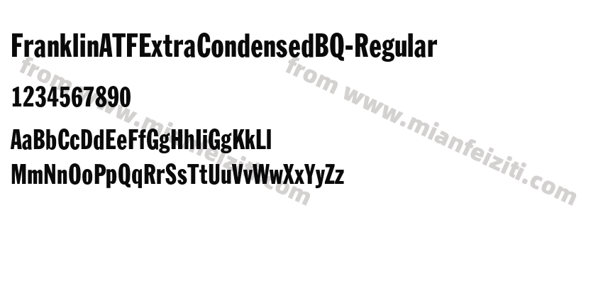 FranklinATFExtraCondensedBQ-Regular字体预览