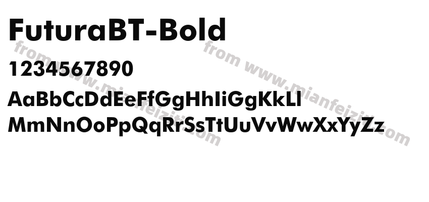FuturaBT-Bold字体预览