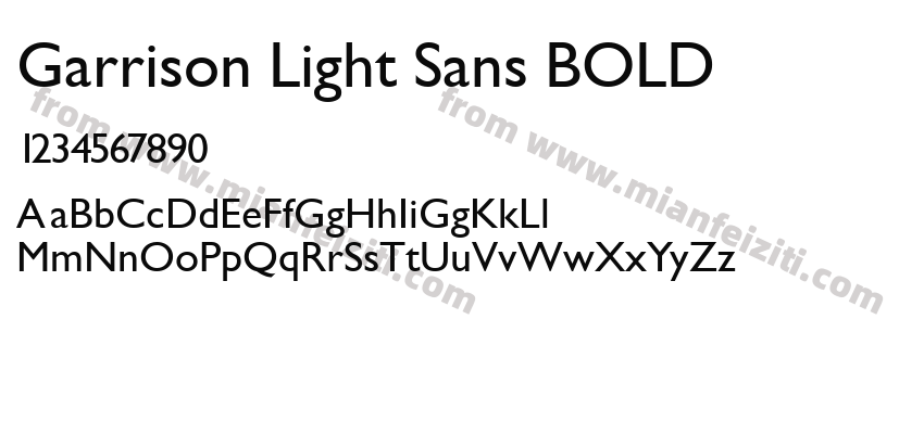 Garrison Light Sans BOLD字体预览