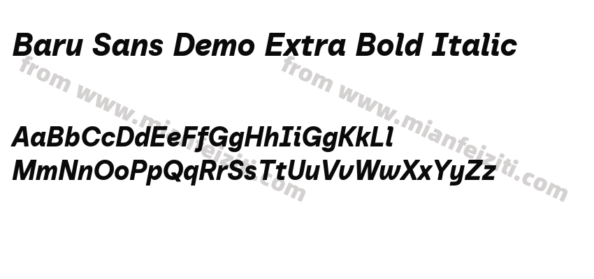 Baru Sans Demo Extra Bold Italic预览图2