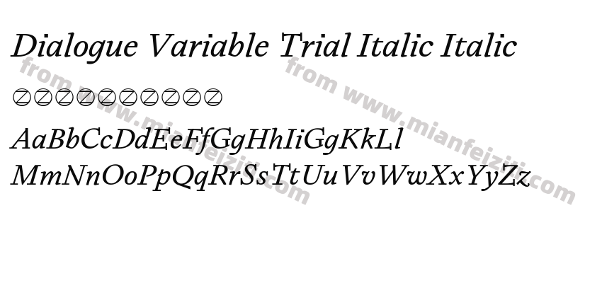 Dialogue Variable Trial Italic Italic预览图2
