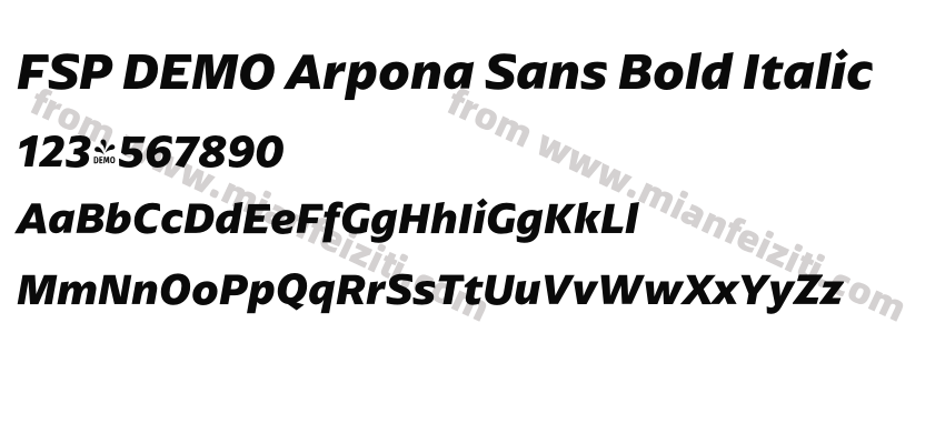 FSP DEMO Arpona Sans Bold Italic预览图2