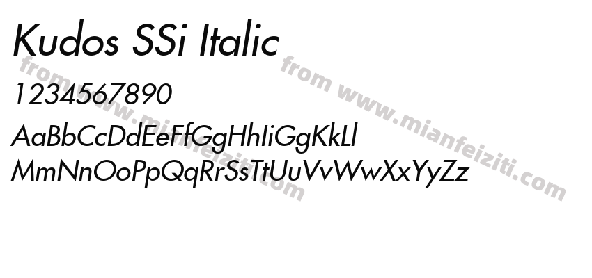 Kudos SSi Italic字体预览