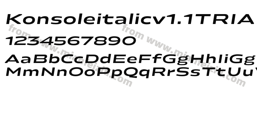 Konsoleitalicv1.1TRIAL Wide Semibold Italic预览图2