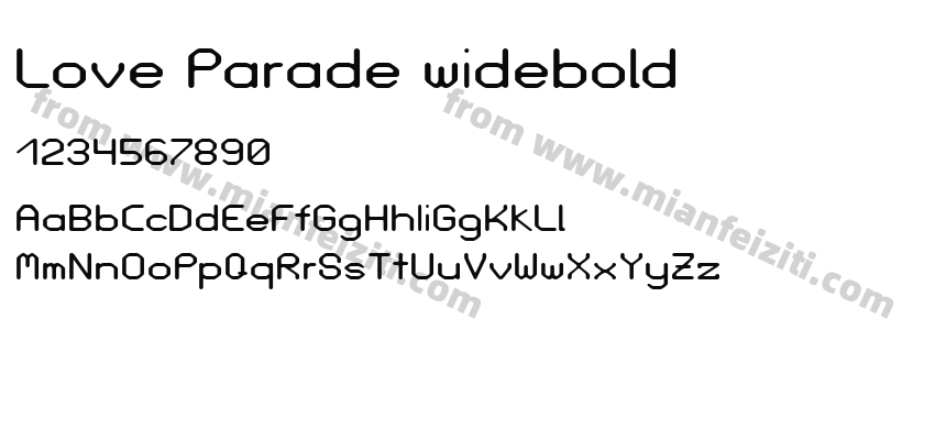 Love Parade widebold字体预览
