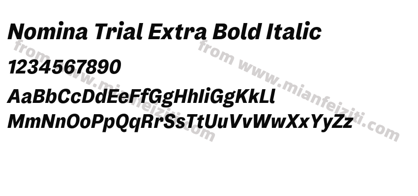 Nomina Trial Extra Bold Italic预览图2