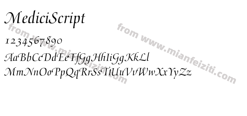 MediciScript字体预览