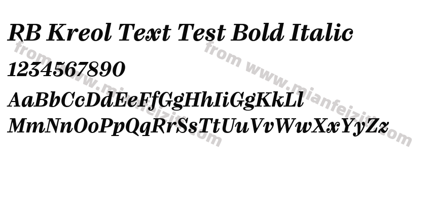 RB Kreol Text Test Bold Italic预览图2