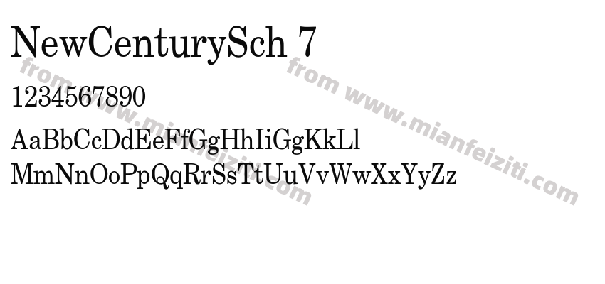 NewCenturySch 7字体预览