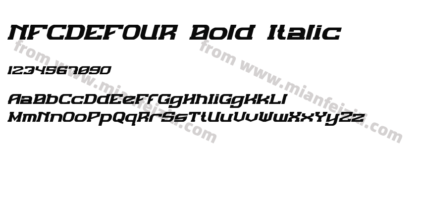 NFCDEFOUR Bold Italic预览图2