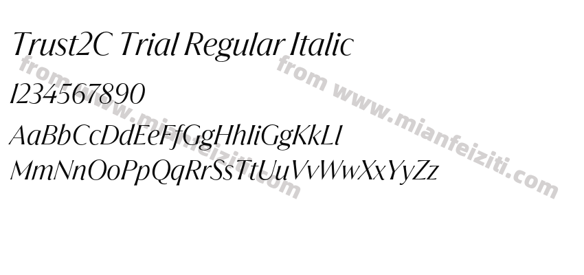 Trust2C Trial Regular Italic预览图2