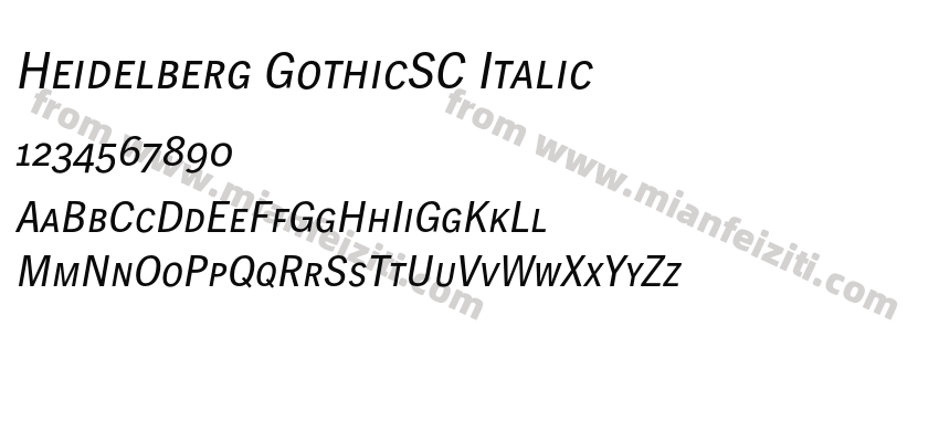 Heidelberg GothicSC Italic预览图2