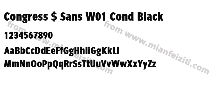 Congress $ Sans W01 Cond Black预览图2