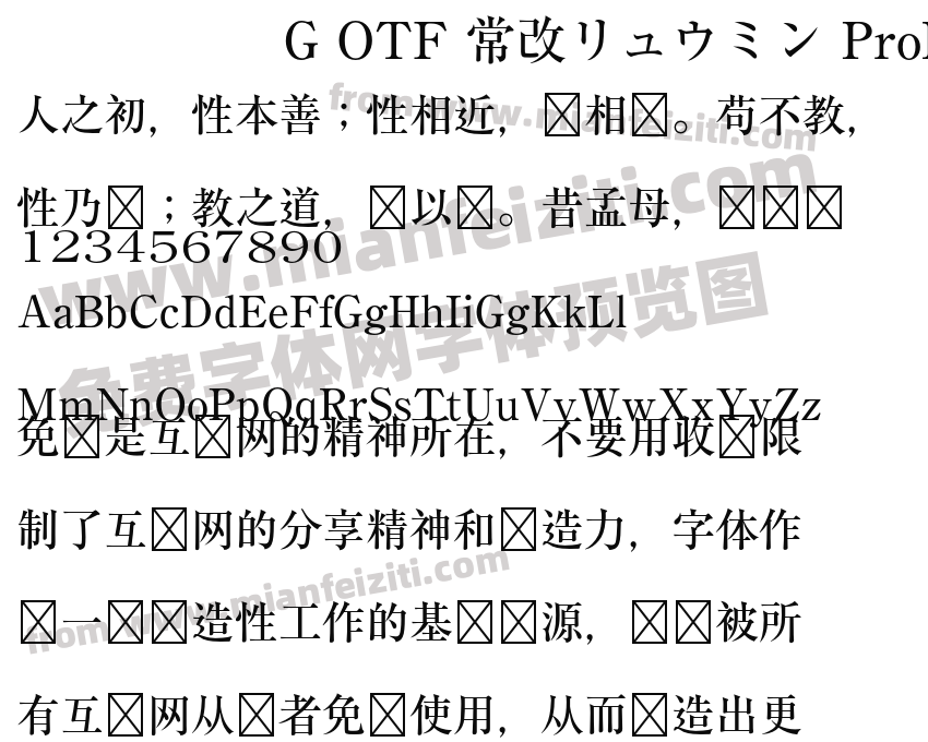 G OTF 常改リュウミン ProN M KL预览图2