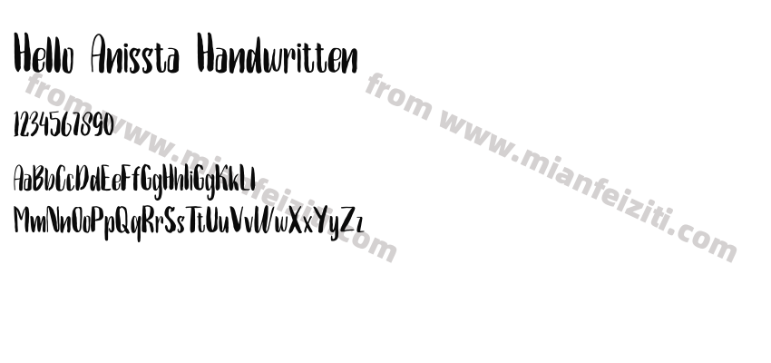 Hello Anissta Handwritten预览图2