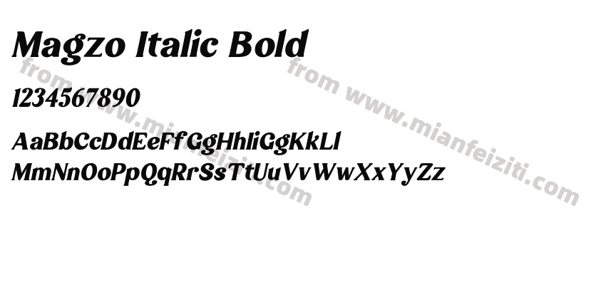 Magzo Italic Bold预览图2