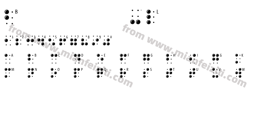 Braille-Latin字体预览