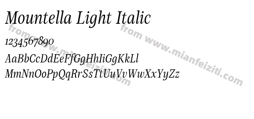 Mountella Light Italic预览图2