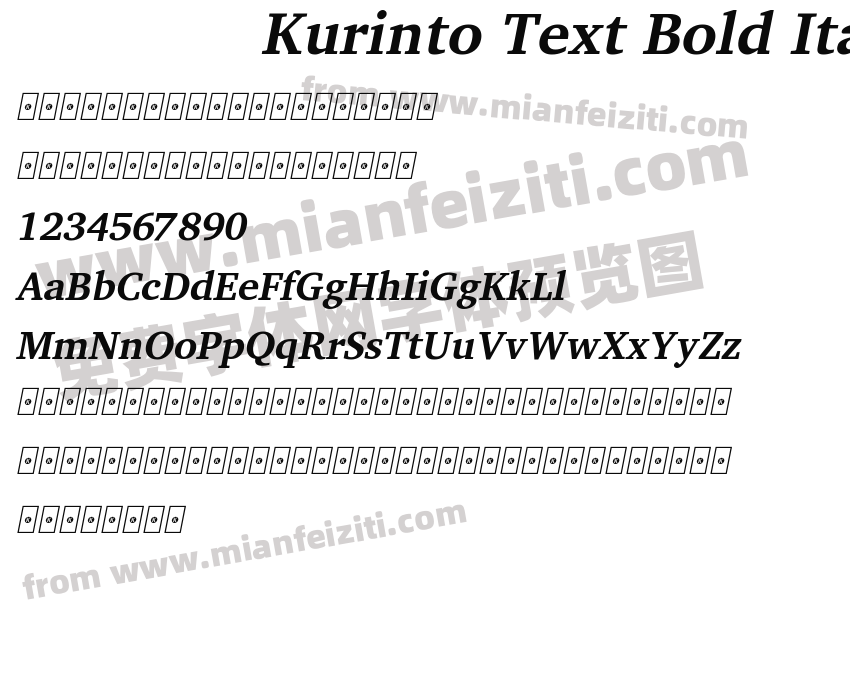 Kurinto Text Bold Italic预览图2