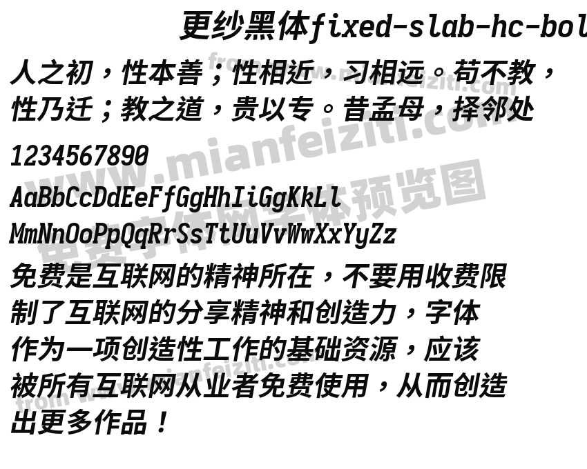 更纱黑体fixed-slab-hc-bolditalic预览图2