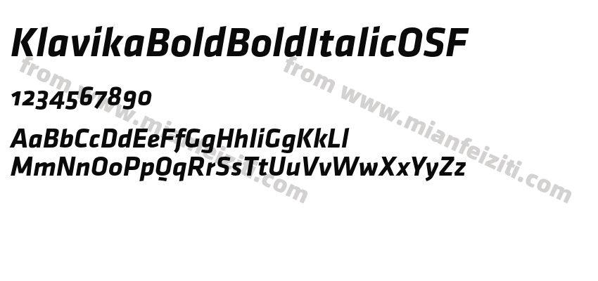 Klavika Bold Bold ItalicOSF预览图2