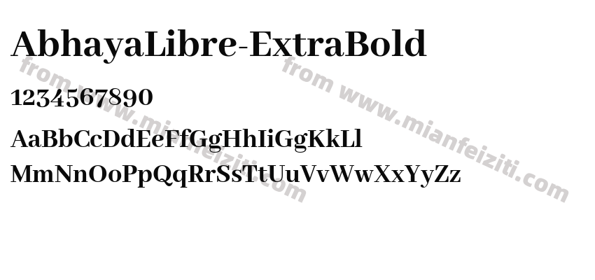 AbhayaLibre-ExtraBold字体预览