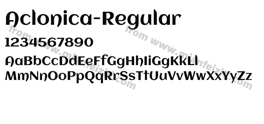 Aclonica-Regular字体预览