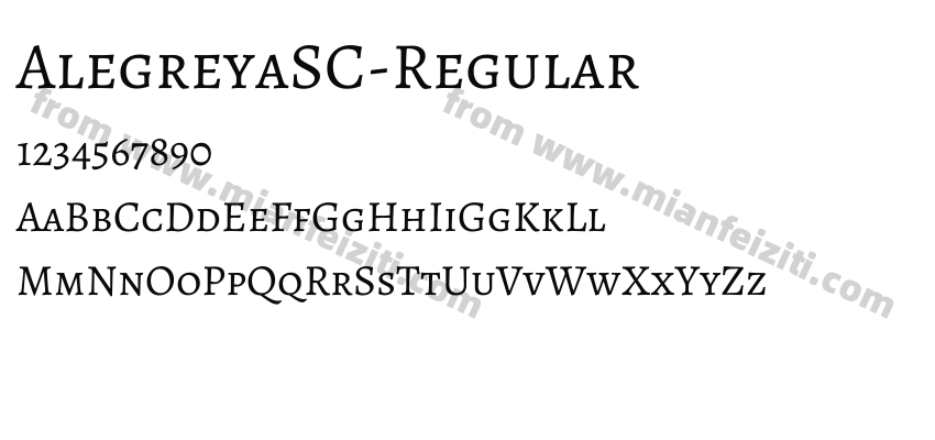 AlegreyaSC-Regular字体预览