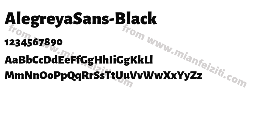 AlegreyaSans-Black字体预览