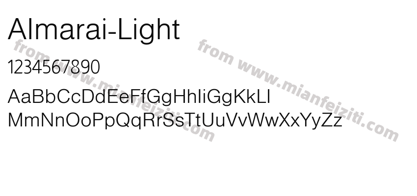 Almarai-Light字体预览