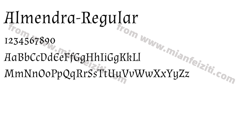 Almendra-Regular字体预览
