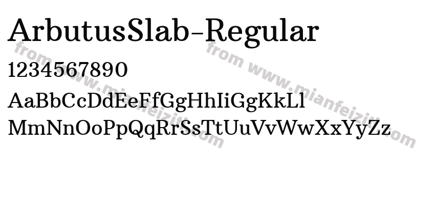 ArbutusSlab-Regular字体预览