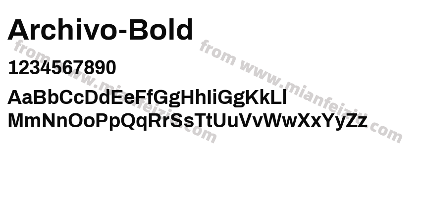 Archivo-Bold字体预览