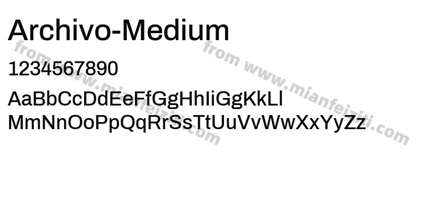 Archivo-Medium字体预览