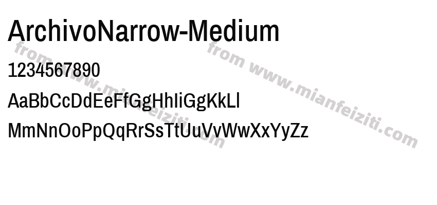 ArchivoNarrow-Medium字体预览