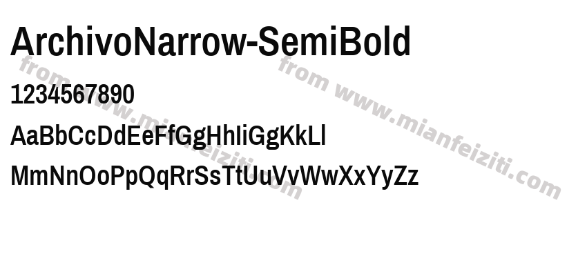 ArchivoNarrow-SemiBold字体预览