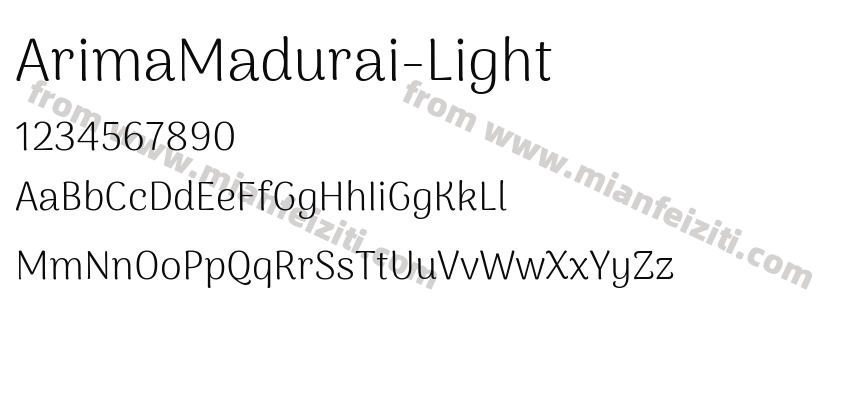 ArimaMadurai-Light字体预览