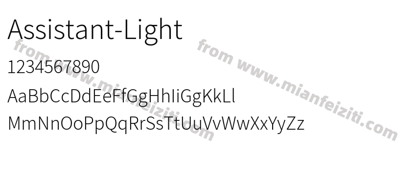 Assistant-Light字体预览