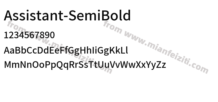 Assistant-SemiBold字体预览