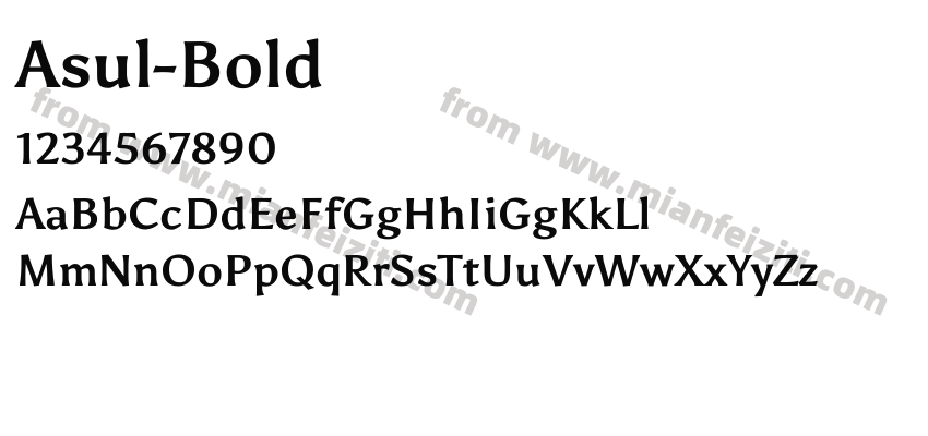 Asul-Bold字体预览